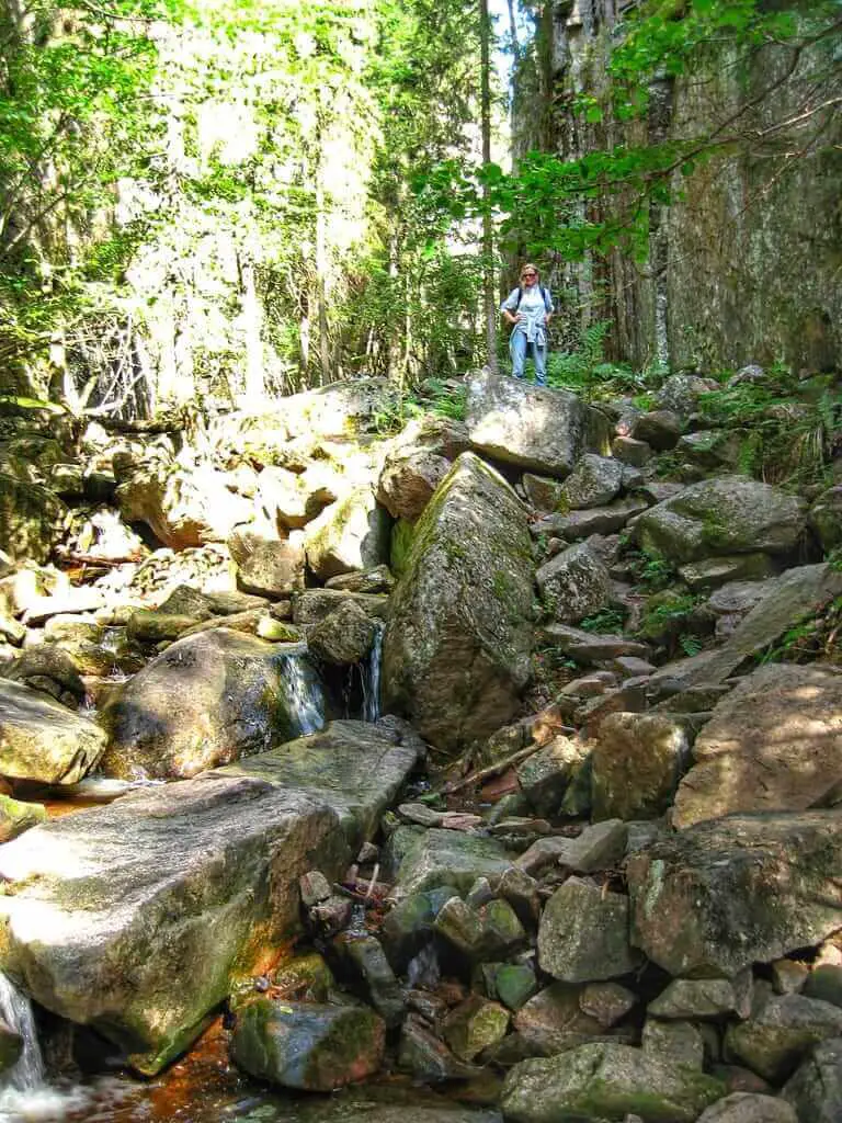 "A stony trail in a hiking trail in Kjøsterudjuvet Drammen Norway"