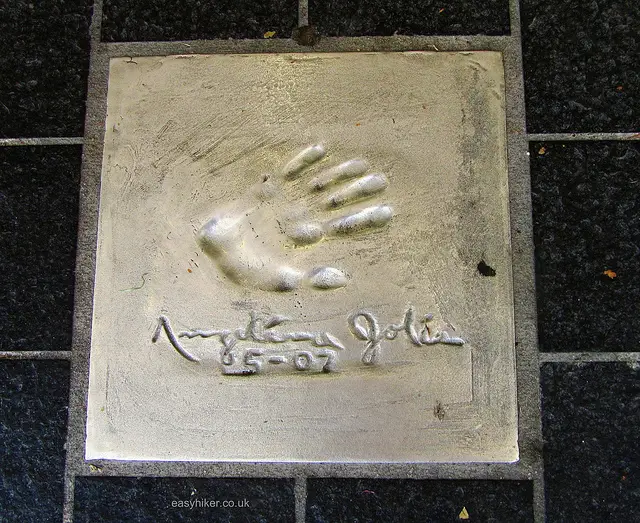 "Hand print of Angelina Jolie on a sidewalk in Cannes"