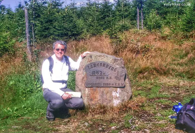 "Easy Hiker posing in his baptism of nature hike in Germany"