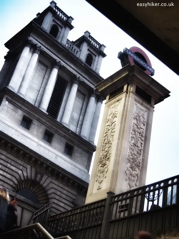 "the Bank underground station in London side entrance"