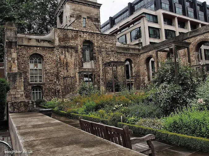"ruins of Christchurch Greyfriars on a London walk not for the fainthearted"