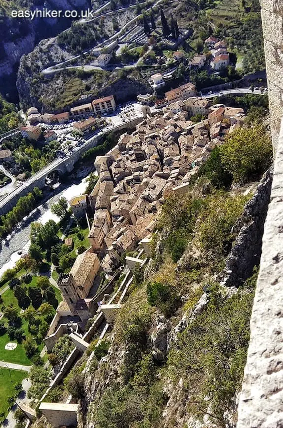 "view of old town of entrevaux - when you take the Train des Pignes"