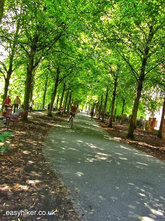 "biking along the Promenade to see the Sculptures in Muenster"