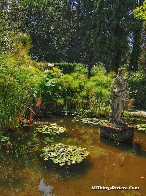 "pond in the Serre de La Madone Garden"