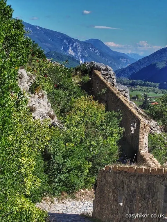 "alpine view from Entrevaux when you take the Train des Pignes"