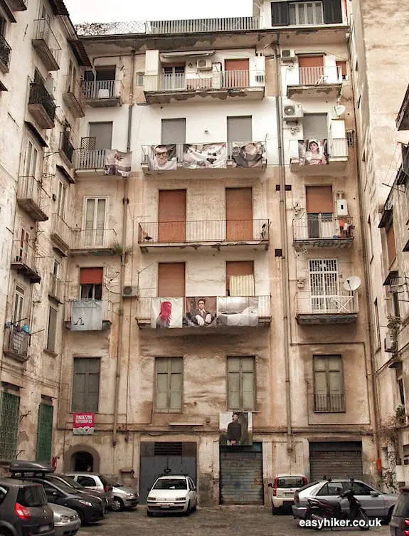 "residential building courtyard in Naples on a short Winter Holiday"