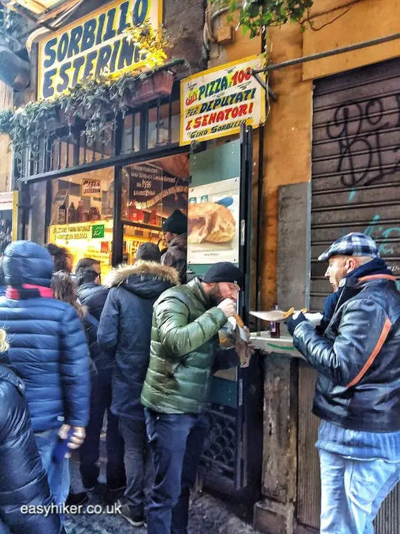 "enjoying street food in Naples on a short Winter Holiday"