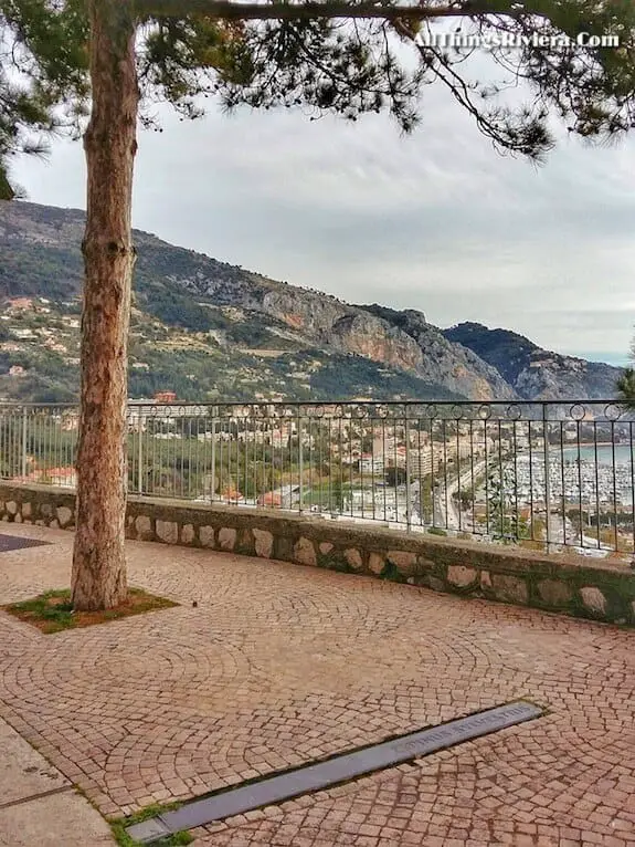 "informative signs along Menton - part of a scenic walk from France to Italy"