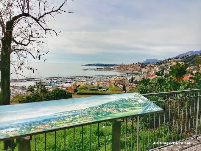 "information panels along Menton - part of a scenic walk from France to Italy"