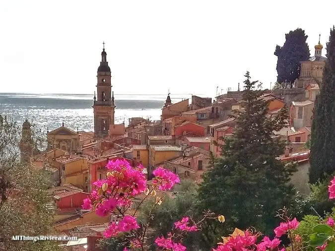 "postcard views of Menton - part of a scenic walk from France to Italy"