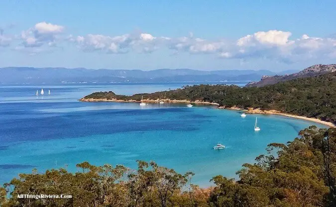 "overlooking the bay -hiking or biking in Porquerolles"