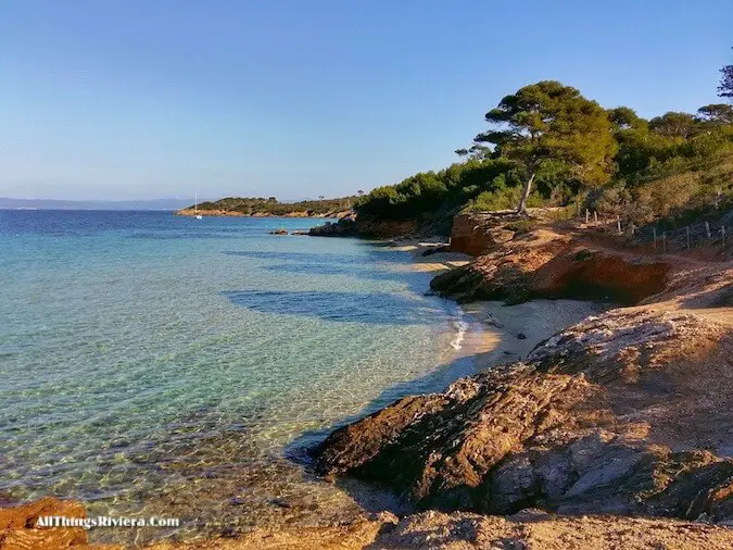 "along the beach hiking or biking in Porquerolles"