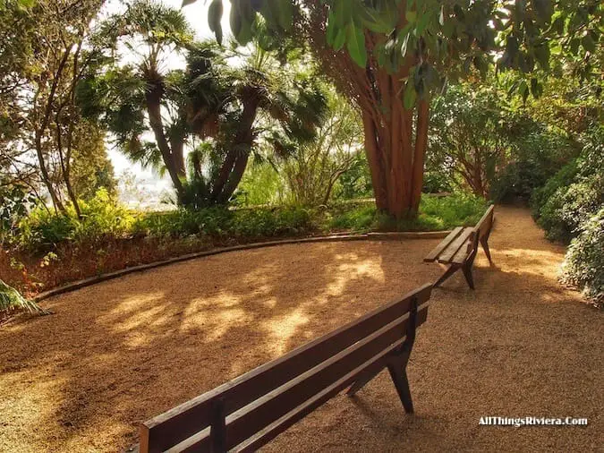 "benches in an Idyllic Garden"