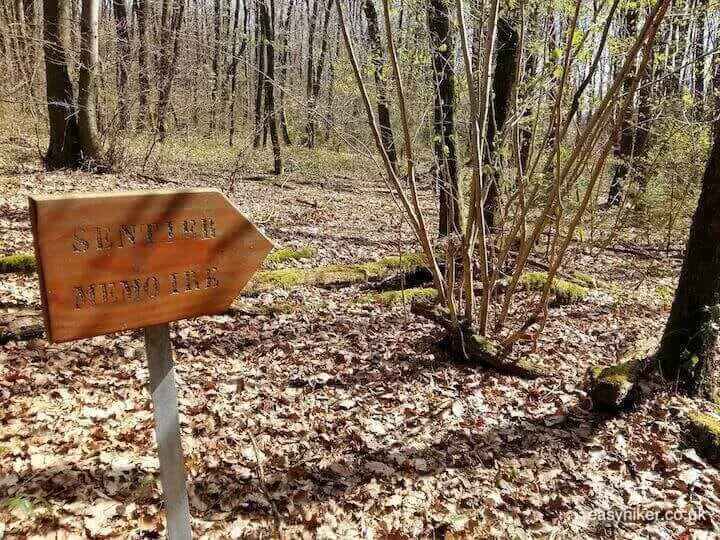 "Pointing the way to the Remembrance Hike on the Schumann's Eck Memorial Trail"