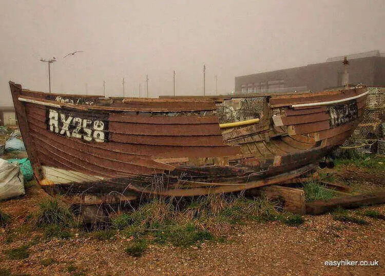 "old boat of the fishermen of Hastings"
