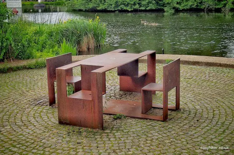 "seating by the lake in Marl - Modern Sculpture in Public Spaces"