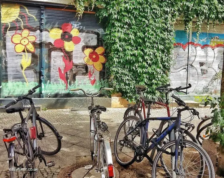 "more wall art and bikes - spirit of Bohemian Berlin"