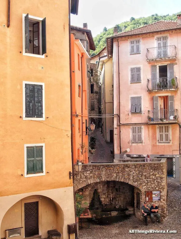 "town center of Castel Vittorio - easiest of easy hikes in Liguria"