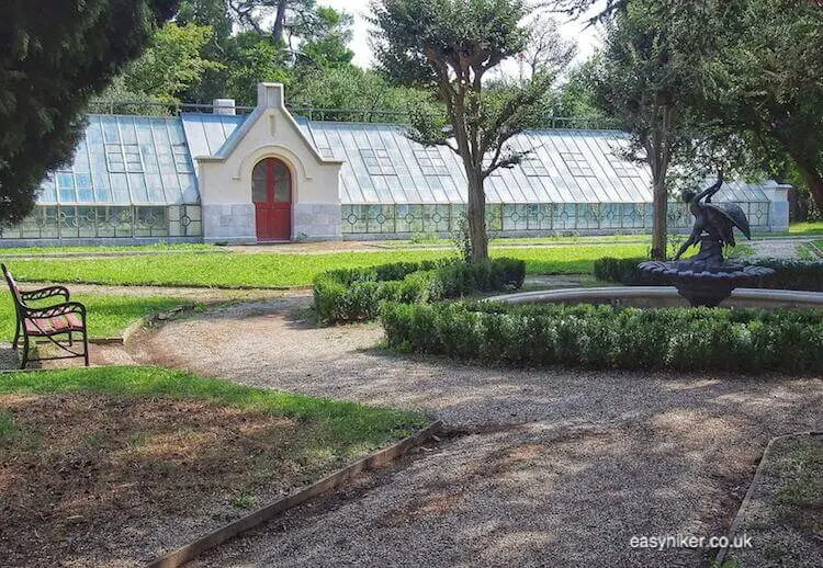 "luxury greenhouse in the eclectic Miramare Gardens"