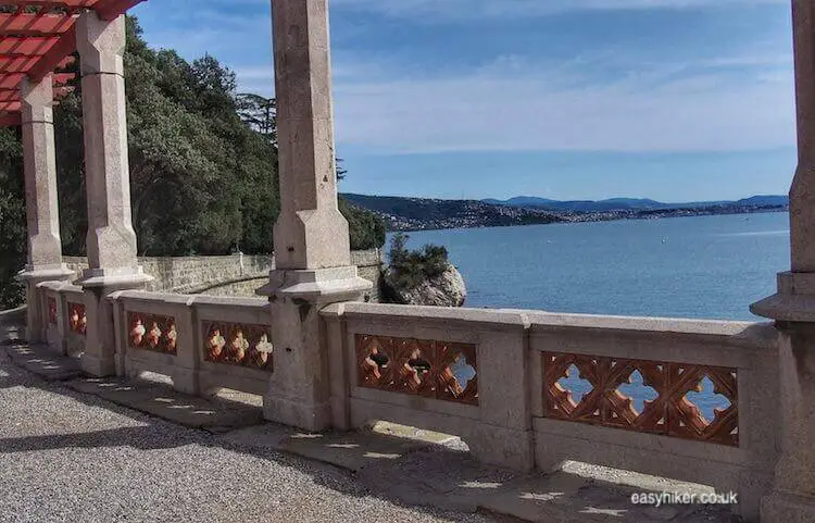 "views of the sea in the eclectic Miramare Gardens"