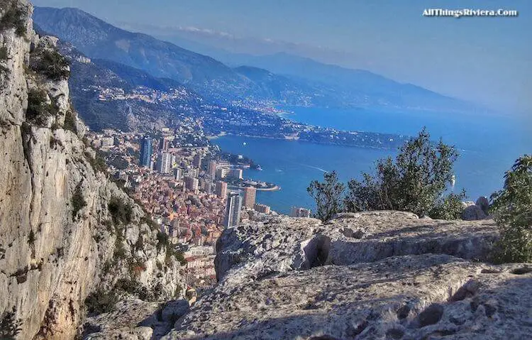 "3-country view on hike to summit of Tete de Chien"