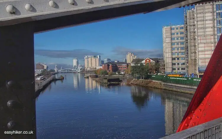 "on bridge above Irwell River - Glory of Manchester Past Along Its Canals"