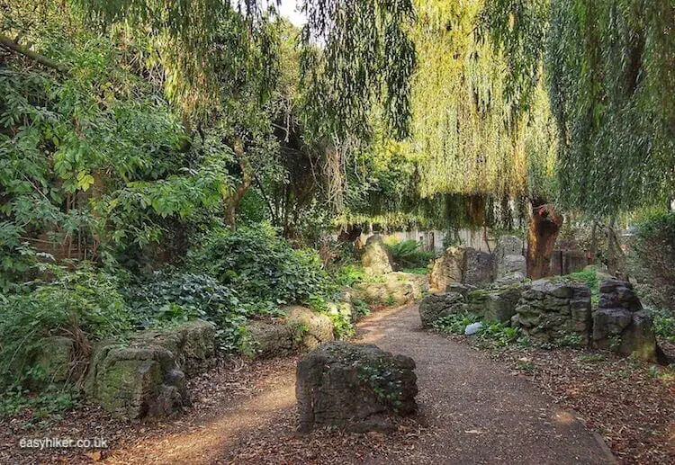 "Astey's Row Rock Gardens along a gentrified London walk"
