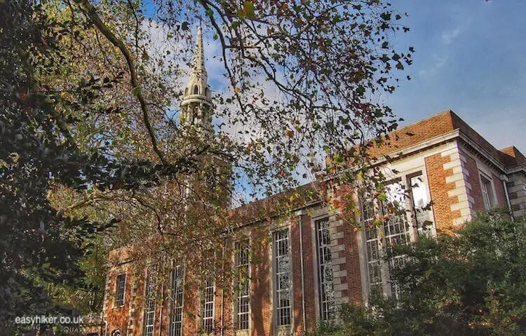 "Islington Parish church along a gentrified London walk"