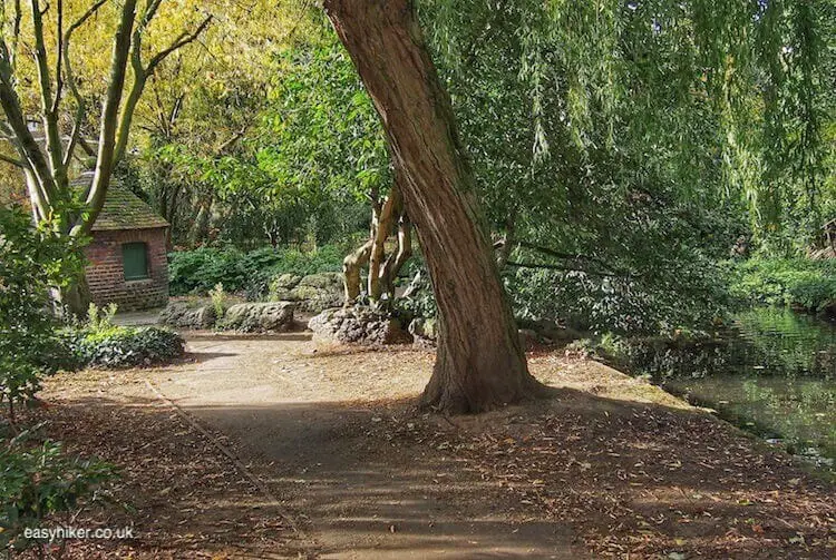 "New River along gentrified London walk""