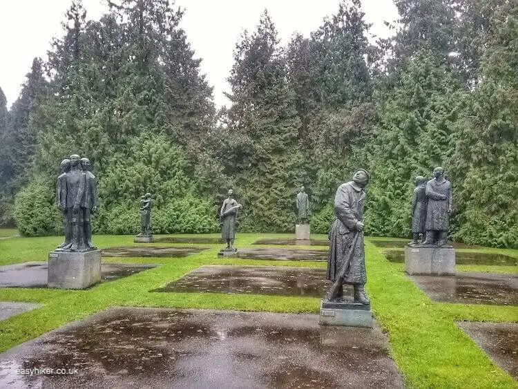 "memorial statues inside Volkspark Enschede - brighten up Dutch Midwinter Blues"