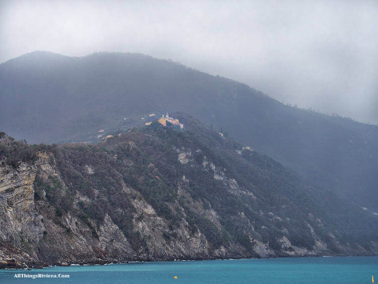 "San Rocco seen from beach in Camogli"