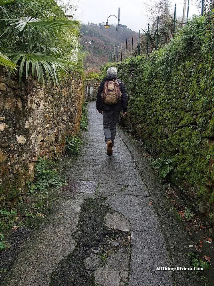 "walking up to San Rocco - enticing east end of the Italian Riviera"