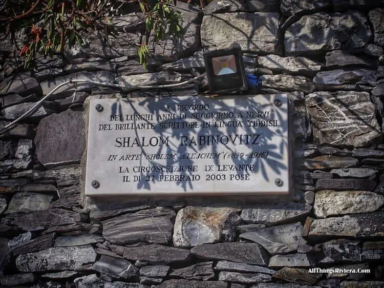 "plaques along the walk on Passeggiata Anita Garibaldi"