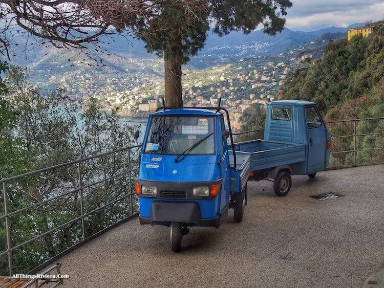"three-wheeled donkey scooters - enticing east end of the Italian Riviera"