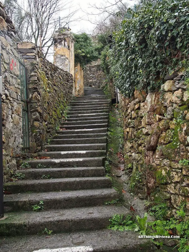"stairways to San Rocco - enticing east end of the Italian Riviera"