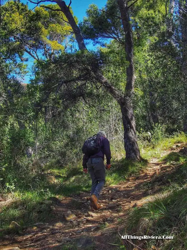 "up, up, up the steep hills of Menton"