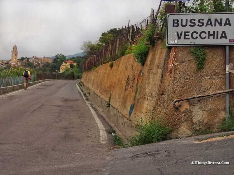 "en route to Bussana Vecchia"