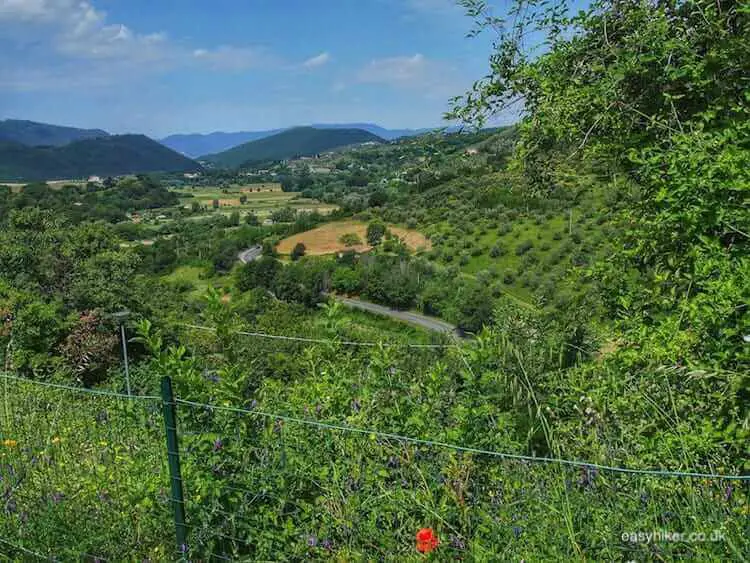 "rolling hills around peaks of Abruzzi"