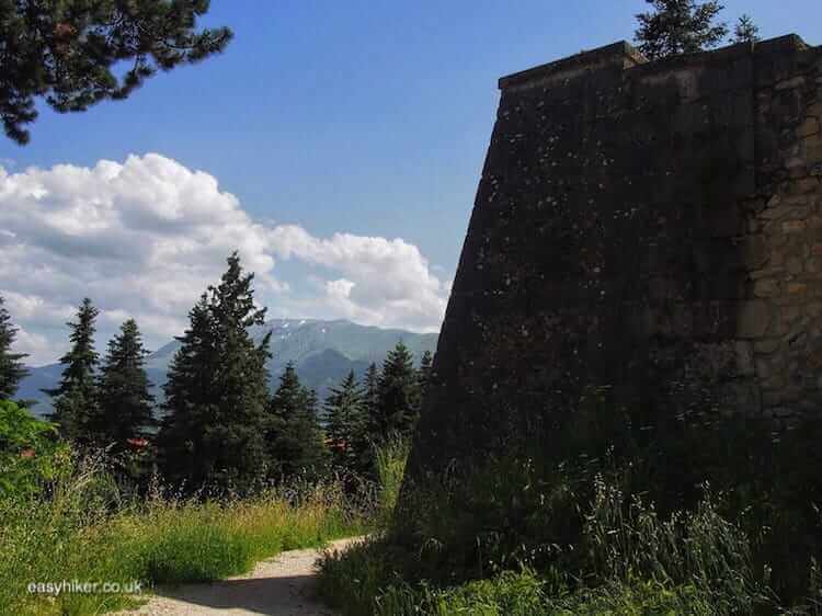 "view of peaks of Abruzzi from Forte Spagnolo"