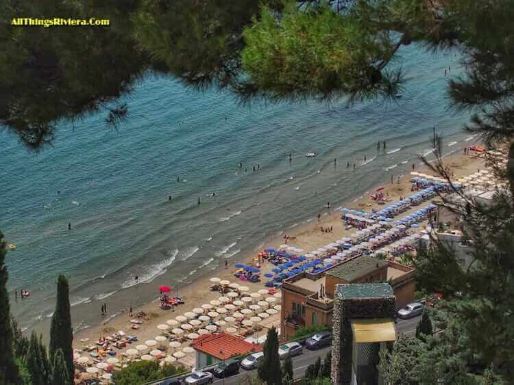 "view of beaches on a hike to Santa Croce in Alassio"