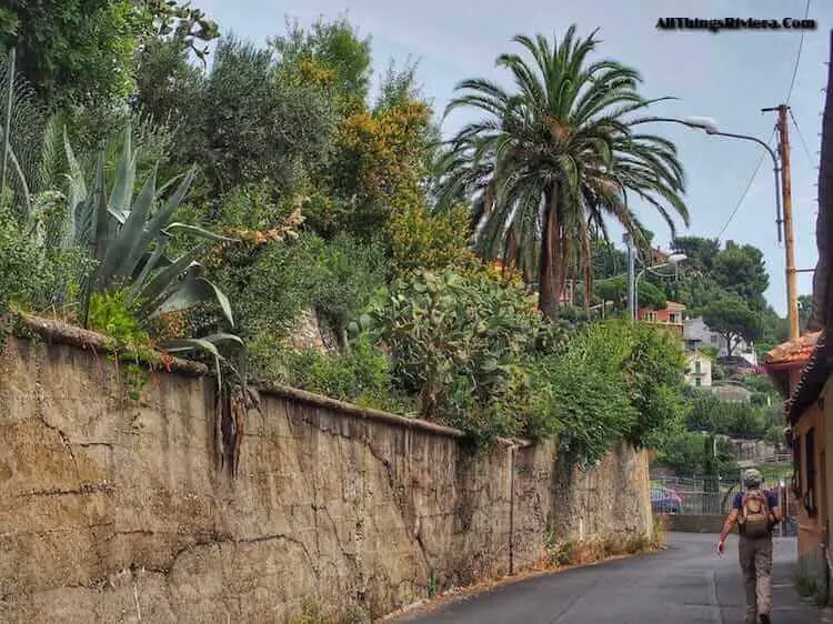 "start of our hike to Santa Croce in Alassio"