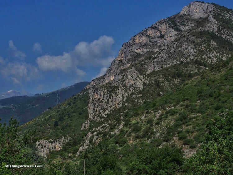 "alps seen from La Brigue hiking trail: