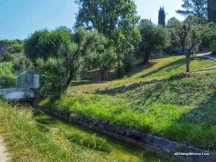 "a park along the Canal de la Siagne"