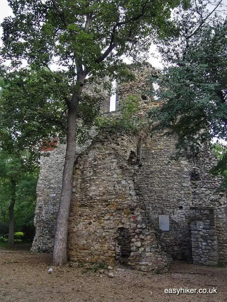 "some middle ages structure on a Walk Along the Banks of the Danube in Budapest"