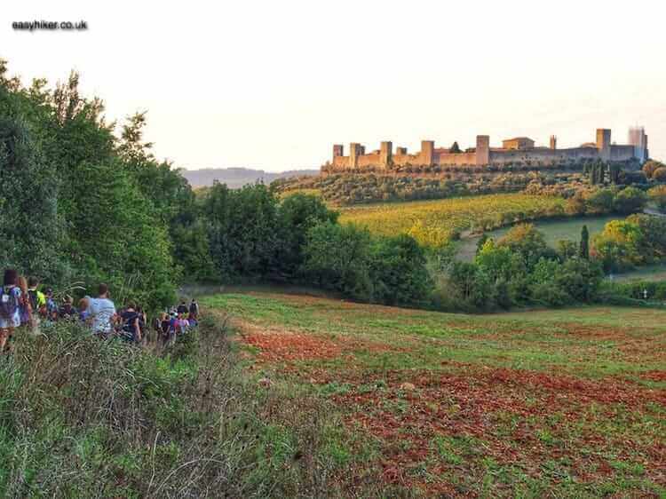 "hiking along the Via Francigena in Monteriggioni"