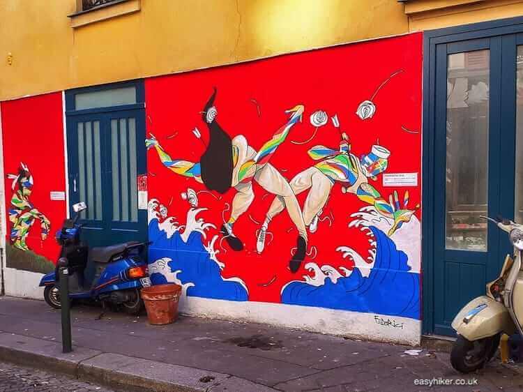 "splash of colour in a street of Montmartre"