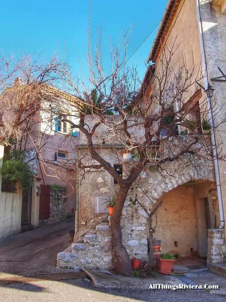 "town of Colle sur Loup on the way to the banks of the River Loup