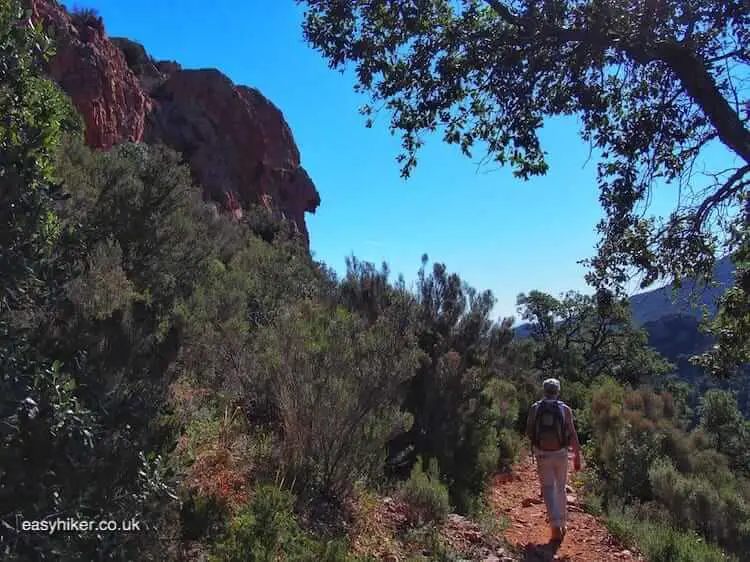 "the path along the red rocks of the Riviera"