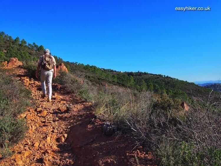 "going up the red rocks of the Riviera"