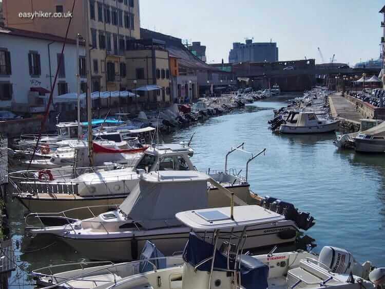 "small boats on the Livorno Canal"